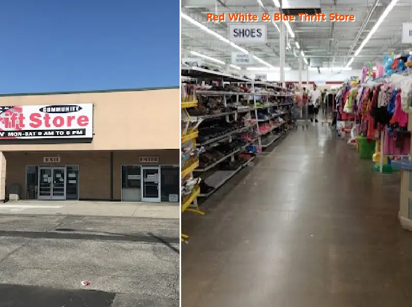 red white & blue thrift store